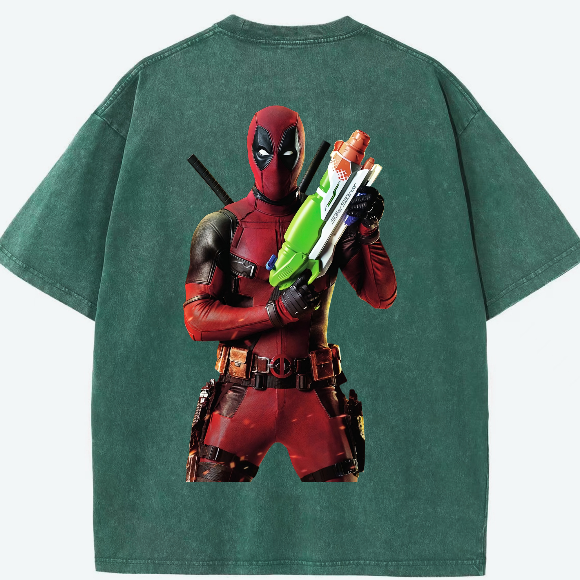 （画像用） Deadpool デッドプール 綿100% ヴィンテージ風 半袖Tシャツ（背面プリント）